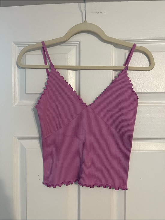 Intimately By Free People Other - NWOT Intimately By Free People Ribbed Scallop-Trim V-Neck Cami in Magenta